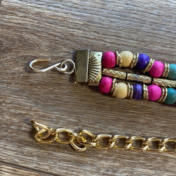 Vintage beaded handmade Colorful adjustable chain belt - Picture 6 of 7